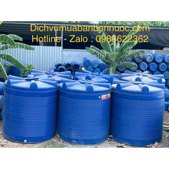 BỒN NƯỚC NHỰA ĐỨNG 5000L ĐẠI THÀNH THẾ HỆ MỚI ĐẸP 90% THANH LÝ